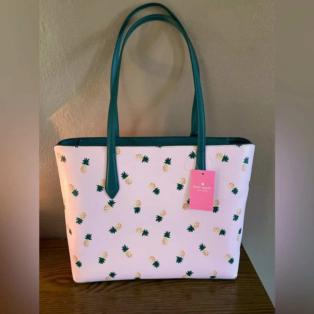 NWT: KATE SPADE NEW YORK Marlee Pineapple Tote Pink Multiple Color - Picture 4 of 11